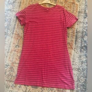 Old Navy pink and brown Striped T-Shirt Dress